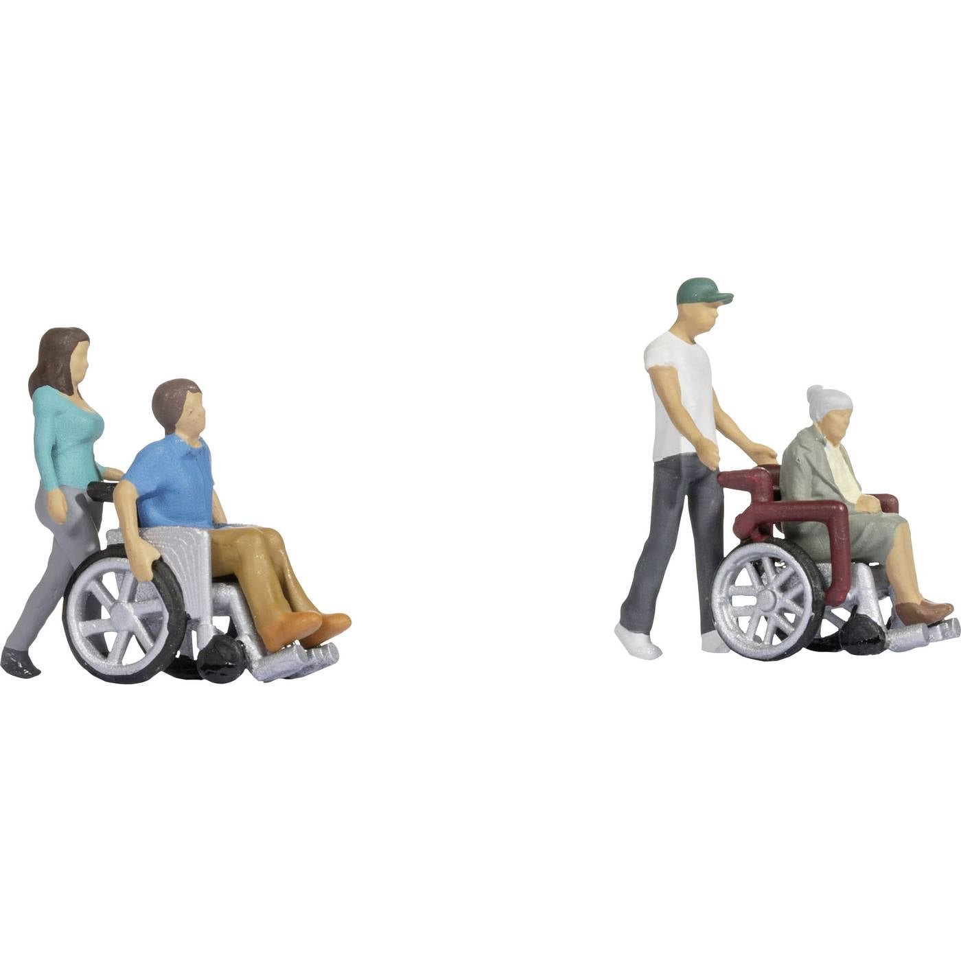 NOCH 45552 TT Rolstoelgebruikers figuren Geverfd, Staand, Zittend