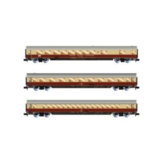 Arnold HN4508 N set van 3 personenrijtuigen Rheingold van de AKE 1 x restauratiewagen ARmh217 + 1 x 1e klas wagon Avmz + 1 x wagon Ampz, EP. V
