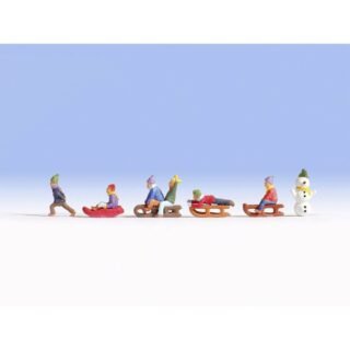 NOCH N Kinderen in de sneeuw Geverfd, Staand, Zittend