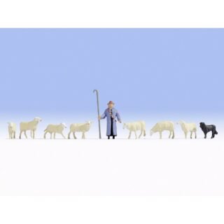 NOCH H0 Schapen en herder Geverfd, Staand