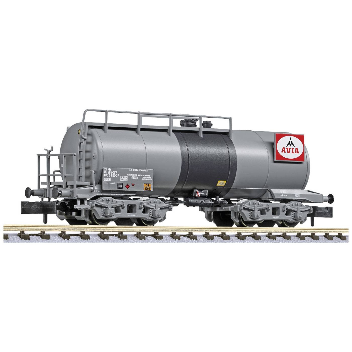 Liliput L265974 N 4-assige Ketelwagen AVIA van de SBB-CFF AVIA