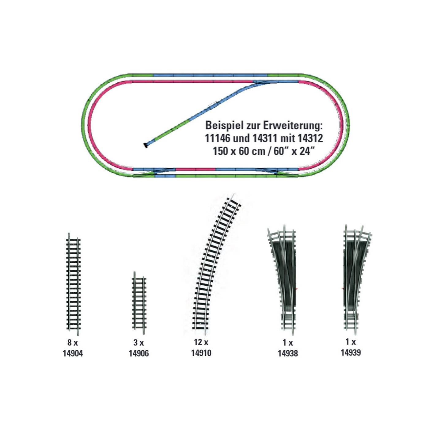 N Minitrix rails 14312 Uitbreidingsset 1 set(s)