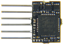 zimo MX615N loc decoder 8x8x2.4mm met NEM-651 aansluiting voor DCC, MM en DC
