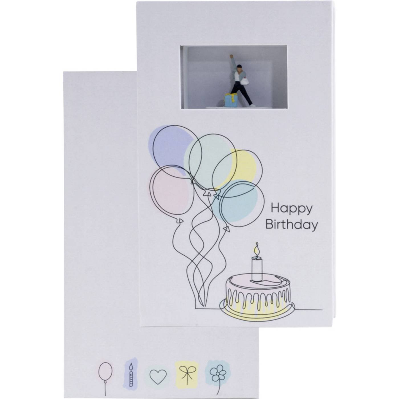 NOCH 0099507 Cadeaubox Happy Birthday figuren Handbeschilderd