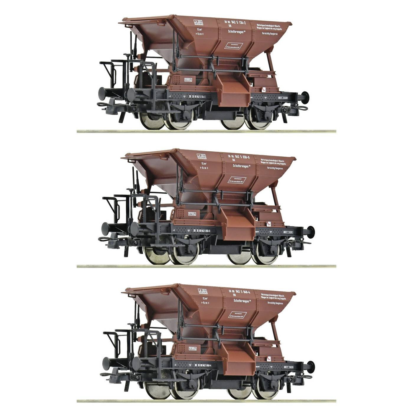 Roco 6600269 Goederenwagen DC Wagenset met drie Talbot-grindwagens van de Deutsche Bundesbahn
