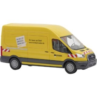 Busch 54516 H0 Bouwvoertuig, Hulpdienstvoertuig Ford Transit Custom, Leonhard Weiss, geel