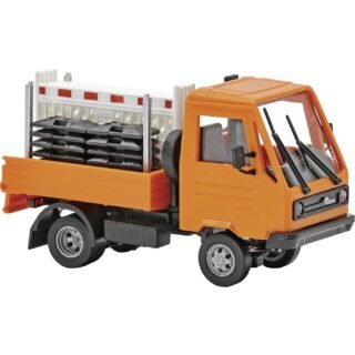 Busch 42254 H0 Vrachtwagen Multicar M26 met rankenwagen transportframe, oranje