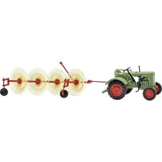 Busch 54155 H0 Landbouw Fendt F 15 dieselross met Bautz spin BS4