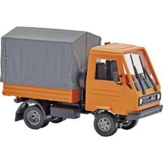 Busch 42253 H0 Vrachtwagen Multicar M26 met laadbak/huif, oranje