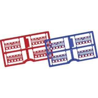 Busch 1109 H0 kastbehuizing, blauw/rood Bouwpakket