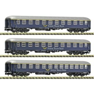 Fleischmann 6260078 N 3-delig Set 1: Sneltreinrijtuig, Suisse Train Bleu 3-delig