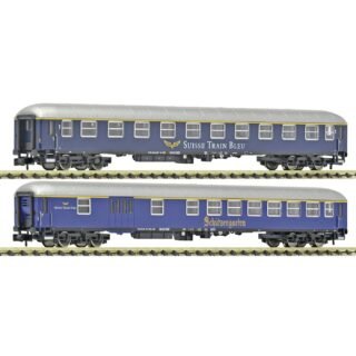 Fleischmann 6260083 N 2-delig Set 2: Sneltreinrijtuig, Suisse Train Bleu 2-delig