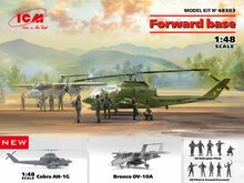 ICM 48303 Forward base Cobra AH-1G+Bronco OV-10A w.US Pilots&Ground Person a. HelicoPilots Bouwpakket Schaal 1:48