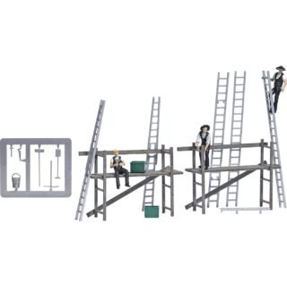 Busch 79902 H0 Actieset timmerlieden met steigers figuren Bouwpakket