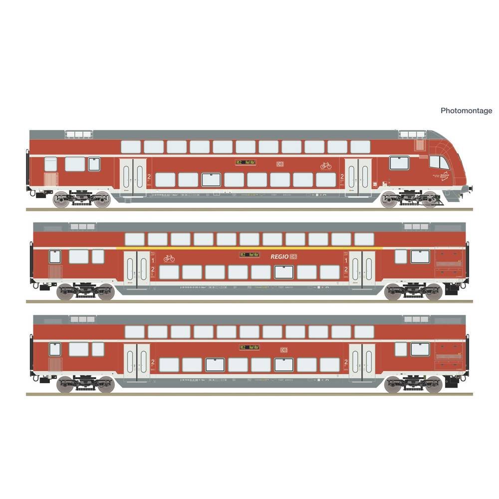Roco 6210248 H0 3-delig Set: Dubbeldekswagen (DCC) Wagenset van de Deutsche Bahn