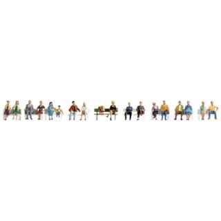 NOCH 16131 H0 Zittende mensen figuren Geverfd, Zittend